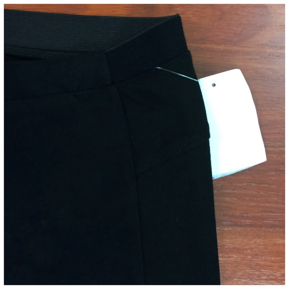 Black Seven7 Fancy Pant Faux Suede/Nylon Legging Style Vented Hem Pant Size 4_4